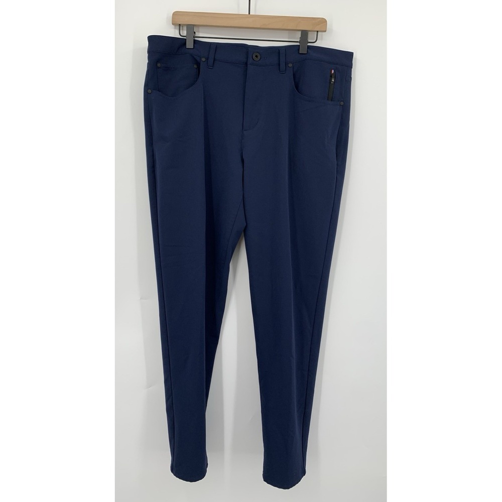 Four Laps Pants Mens‎ 36x32 Blue Slim Golf Performance Lightweight Chino Stretch